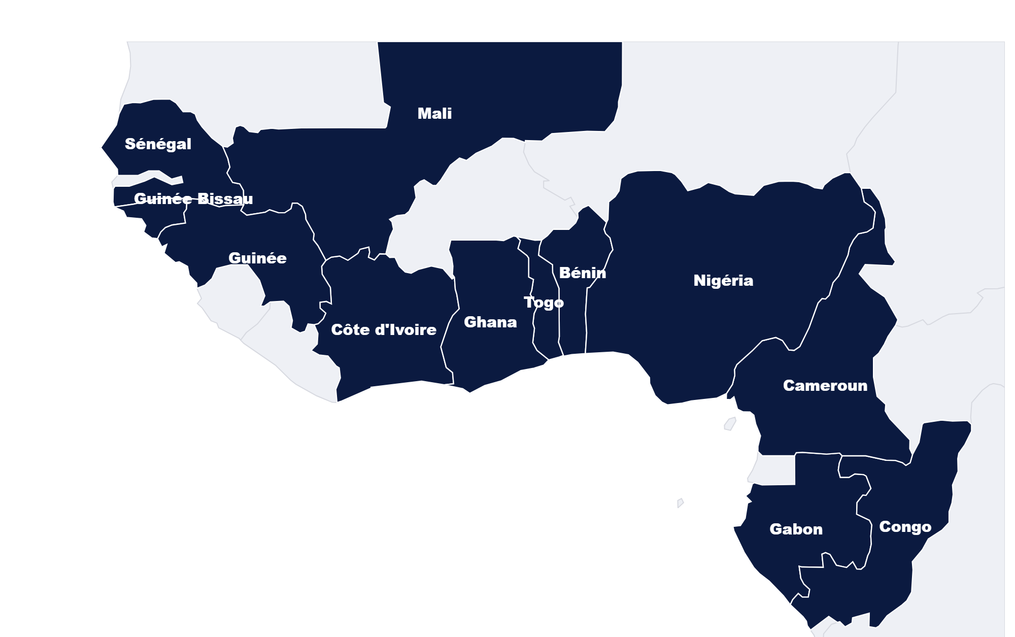 Carte du réseau du Groupe NSIA en Afrique